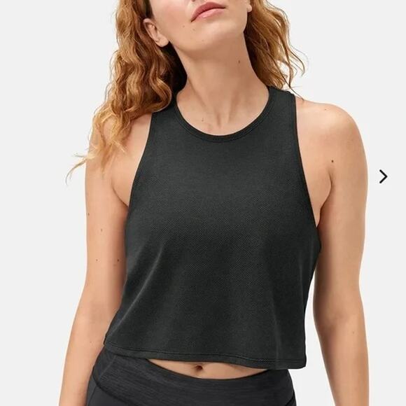 Outdoor Voices Tops - Outdoor Voices Tank Top FastTrack Mesh Crop Shirt S Athleisure Gray Gym Flowy